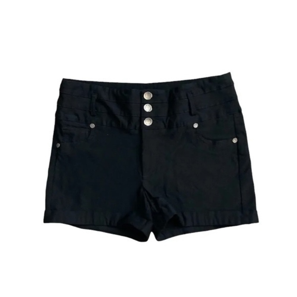 Ci Sono Black High-Waist Button-Front Women’s Shorts